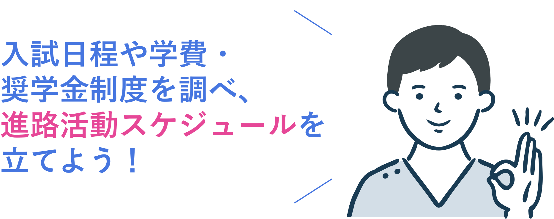 入試日程や学費・奨学金制度を調べ、進路活動スケジュールを立てよう！