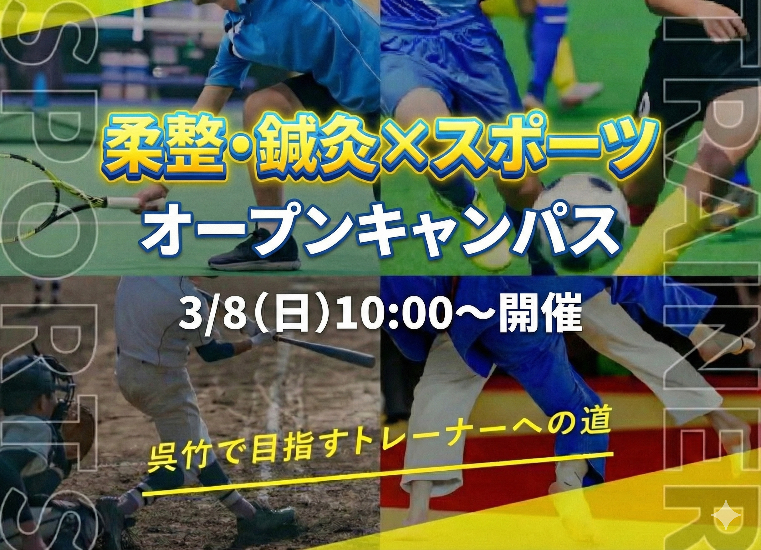 【3/8(日)10:00~|柔道整復科】オープンキャンパス【柔整・鍼灸✕スポーツ】◆春の特別企画◆